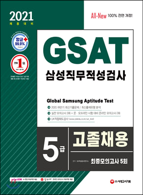 2021 채용대비 GSAT 삼성 직무적성검사 5급 고졸...
